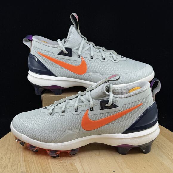 Nike Men\'s Force Zoom Trout 9 Elite Baseball Cleats HF1116-001 Gray Size 9.5 New